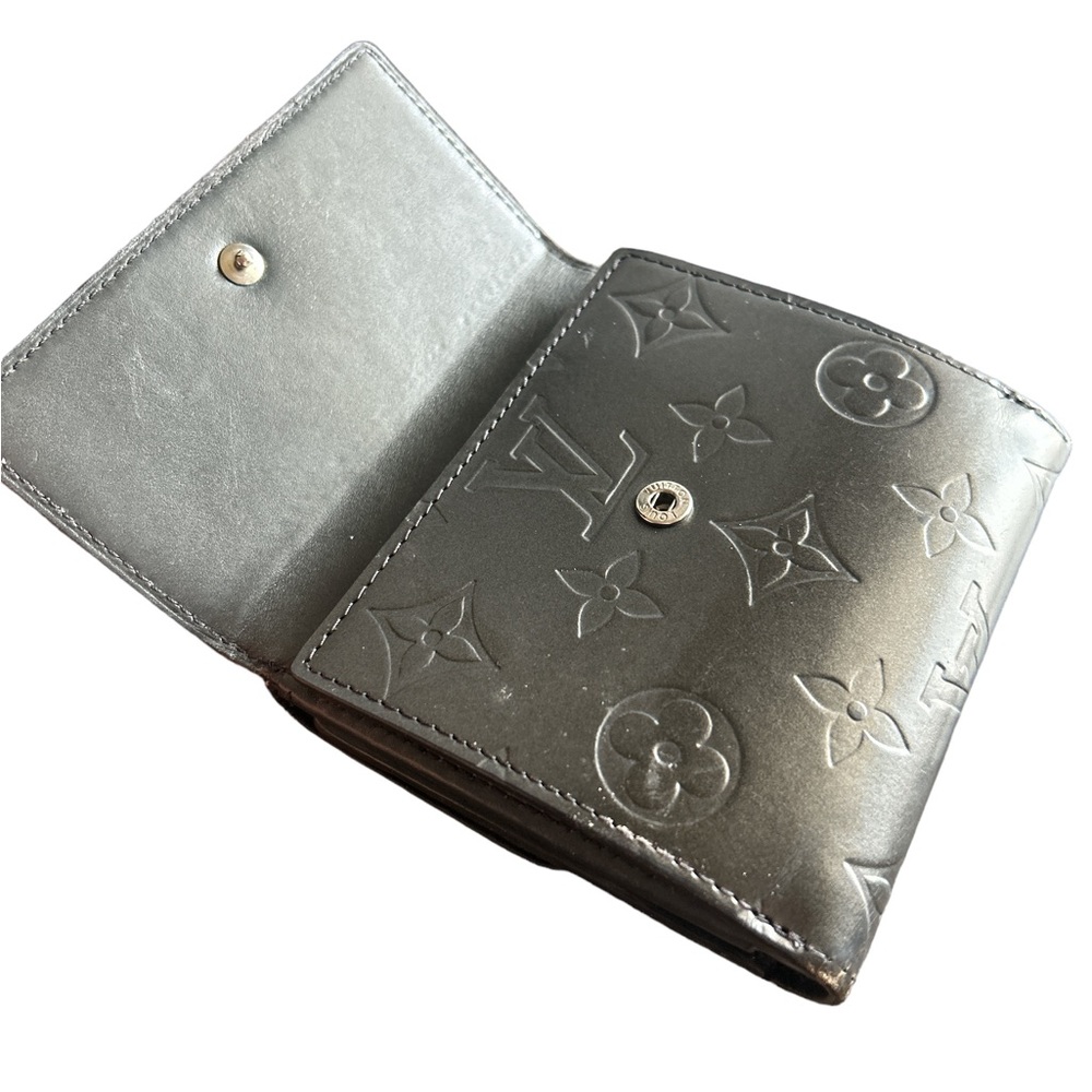 Louis Vuitton Elise Matte Vernis Charcoal Trifold Wallet - Picture 3 of 12